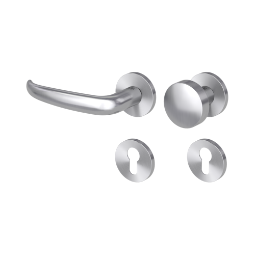 Griffwerk Wechselgarnitur VAYA 194 ALDA fast2fix Fast2Fix GK3 Rosetten rund Knopf R2 Edelstahl matt L