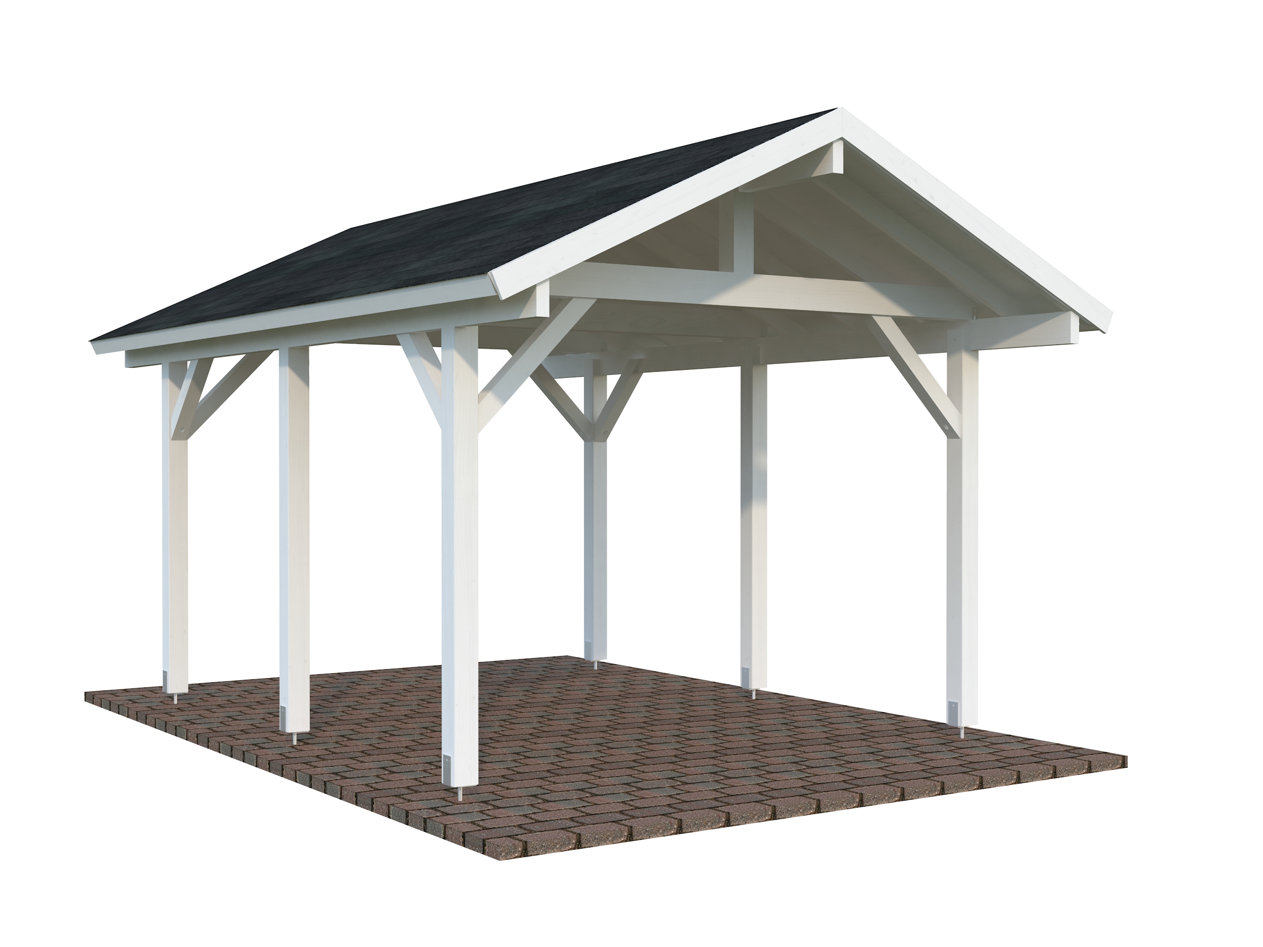 Palmako Carport Robert 11,7 m² weiß lackiert Holzcarport