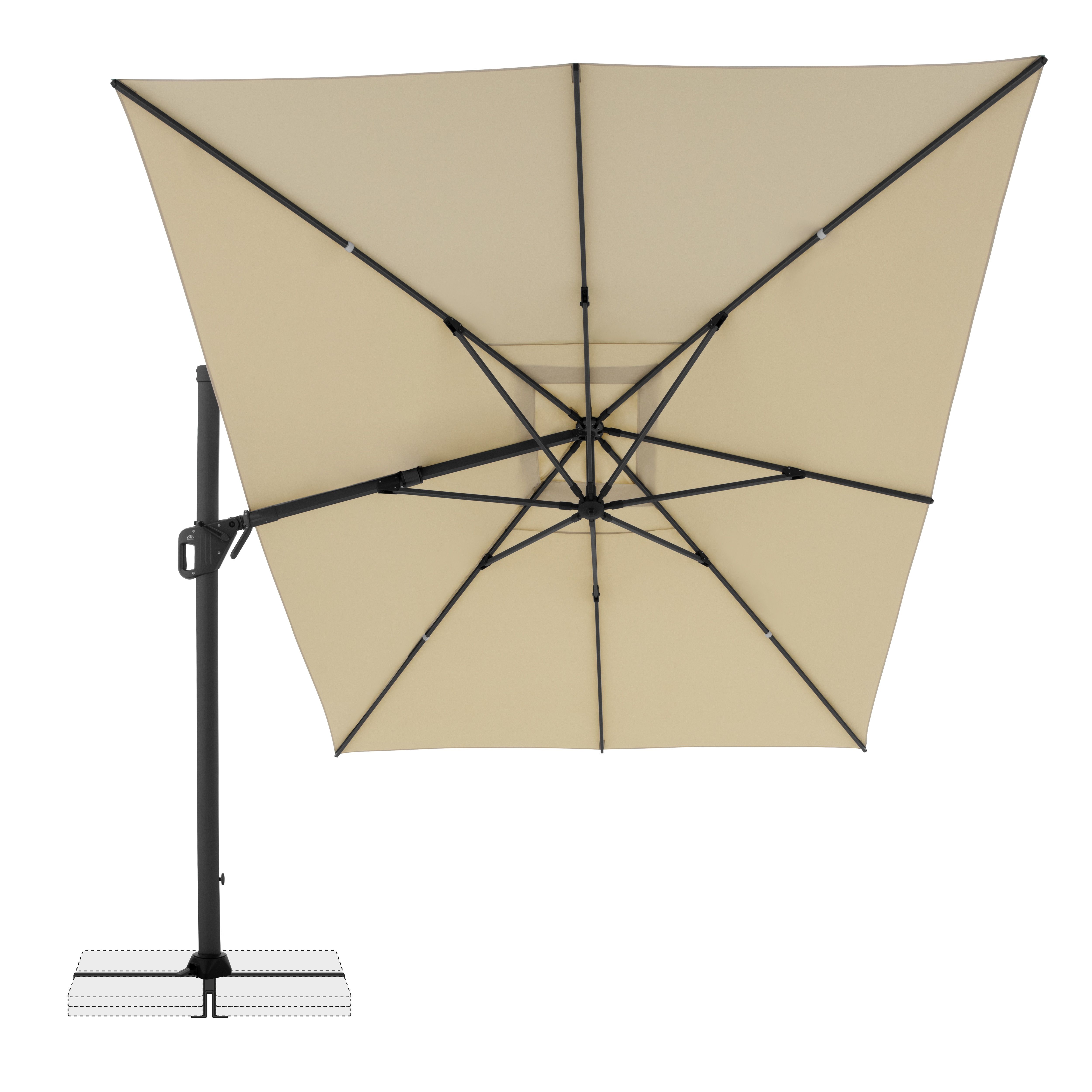 doppler Pendelschirm LIFE 300 x 400 Side, Aluminium Anthrazit / 100 % Polyester 180 g/m² 
