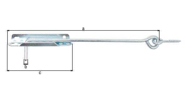 Alberts® Sturmhaken,mit Feststellplatte,galv.blau vz,zE,Länge 400 mm, FR 204181
