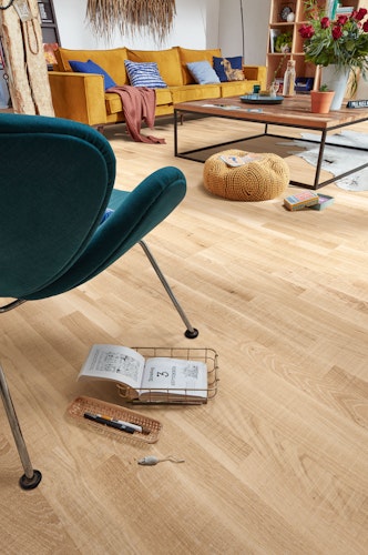 MEISTER Parkettboden MeisterParkett. longlife PC 200 2400 x 200 x 13 mm 9042 Eiche lebhaft weiß Vintage-Struktur, gebürstet ultramattlackiert