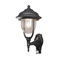 Konstsmide Wandleuchte Parma Up, matt schwarz, klares Acrylglas, PIR (7235-750)