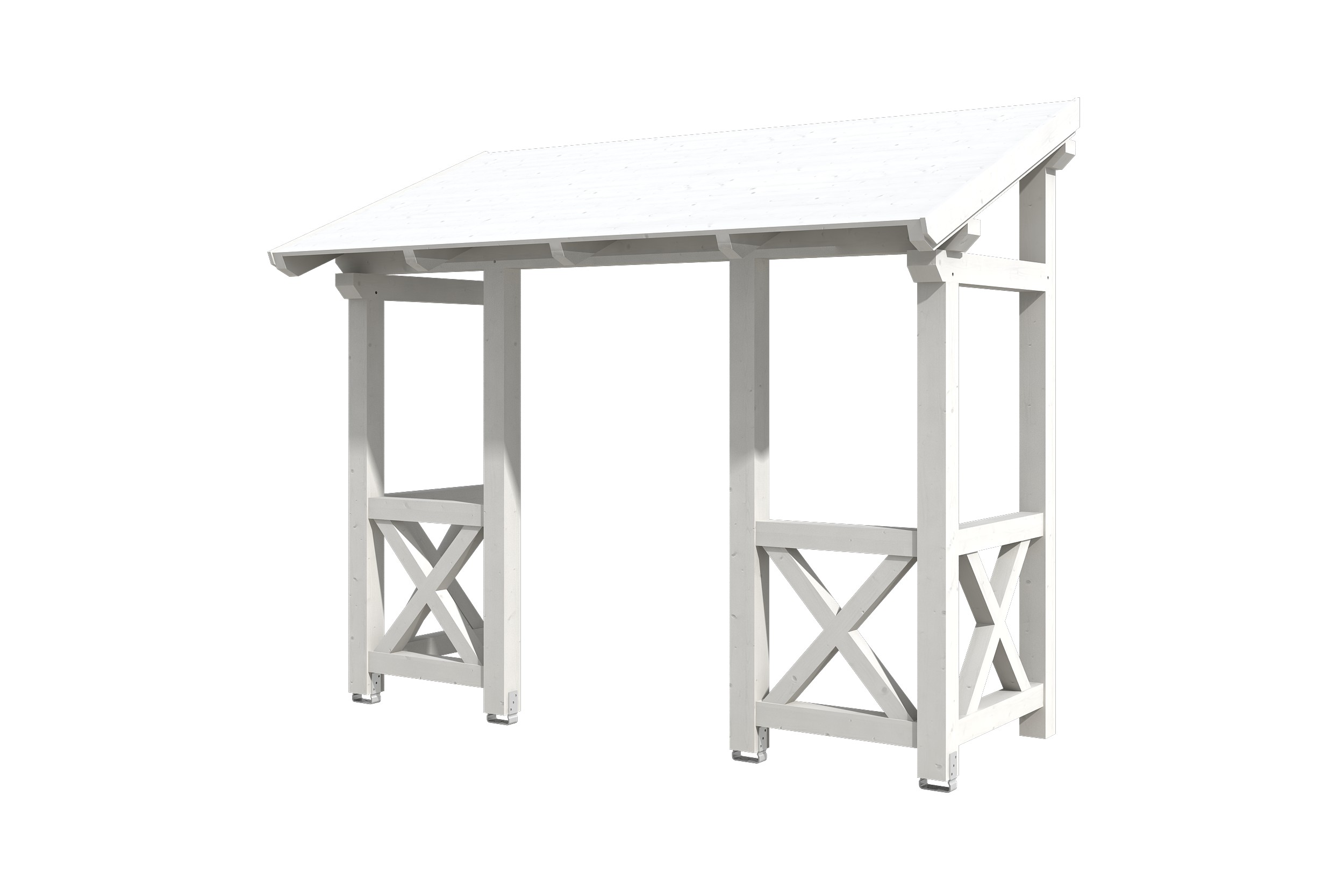 Skan Holz Pultdach Vordach Paderborn-Typ 5-weiß