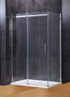 Duschkabine Schiebetüre XST ESG 8 mm inkl. Duschwanne und Ablauf 