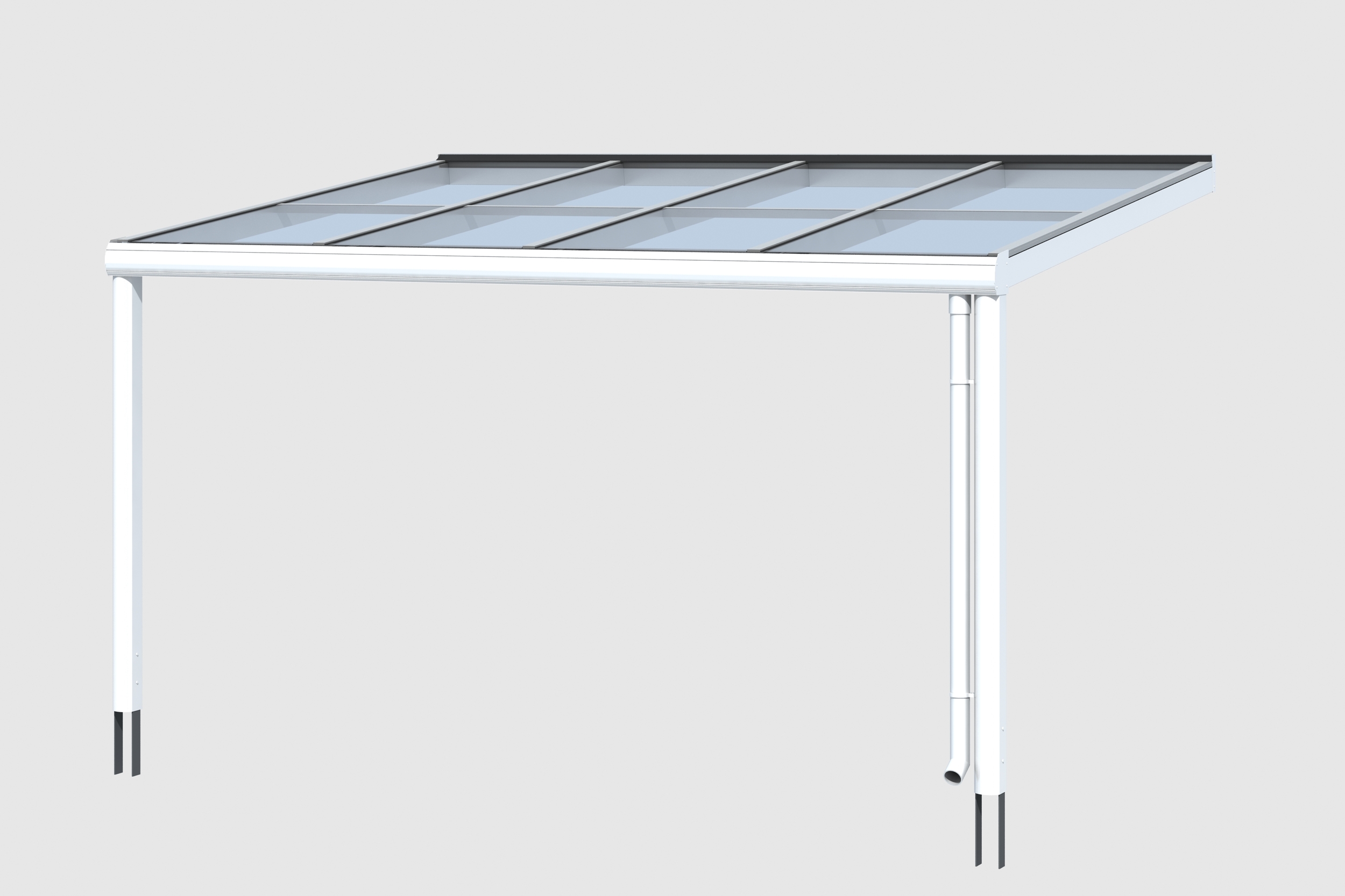 Skan Holz Aluminium Terrassenüberdachung Modena Breite 434 cm-434 x 257 cm (Gr. 1)-weiß