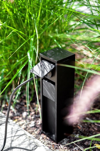 LUTEC Stromverteiler MAINS  Außensteckdose Aluminium mattschwarz (9702201012)