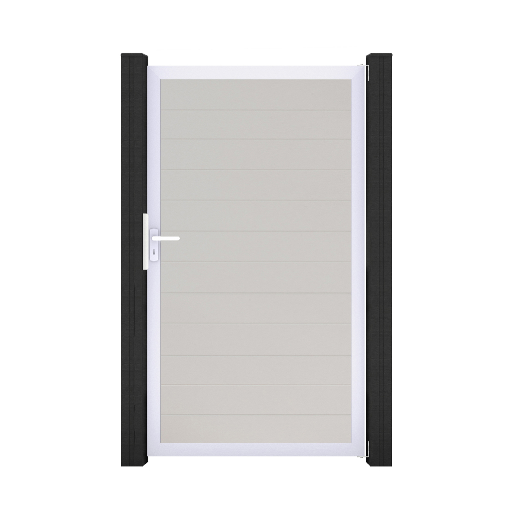 GroJa BasicLine PVC Stecksystem schmal Universal Einzeltor mit Alurahmen weiss