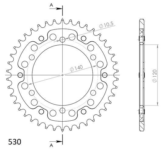 Supersprox Stealth-Kettenrad 530 42Z (Gold)