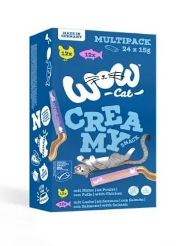 WOW Creamy Snack 1 x 24x15g Multipack Katzensnack