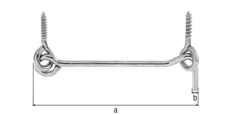 Alberts® Sturmhaken, mit Öse, galvanisch verzinkt dickschichtpassiviert, zum Einschrauben, Haken ⌀4,0 mm, Karte à 1 St. 903824