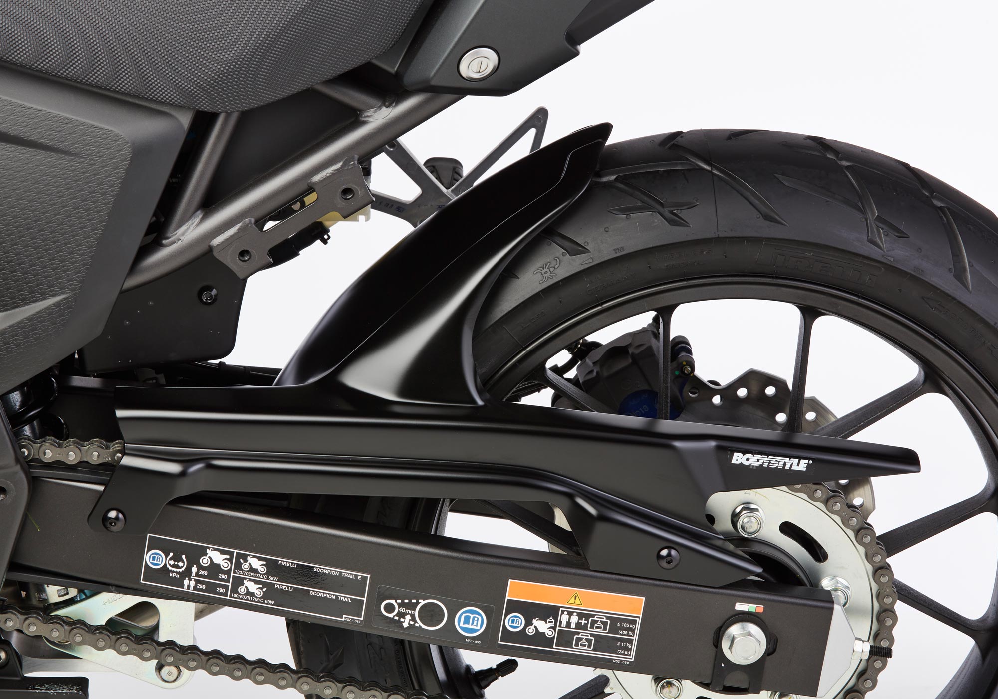 BODYSTYLE Sportsline Black Hinterradabdeckung ABS Kunststoff schwarz-matt für KAWASAKI Z1000, Z750R
