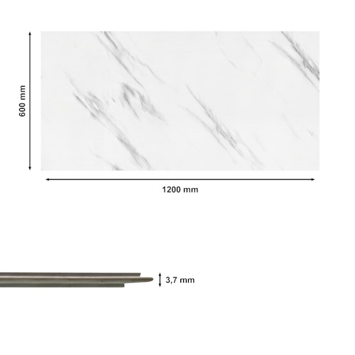 Revét Vinyl Wandfliese Marble Hochglanz 120 x 60 cm