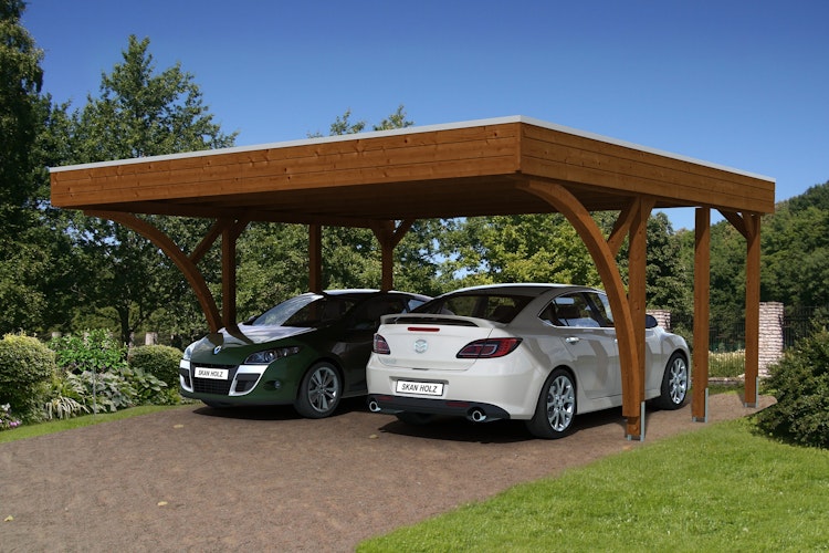 Skan Holz Carport Friesland 557x555 cm inkl. 2 Einfahrtsbögen Sparset 8