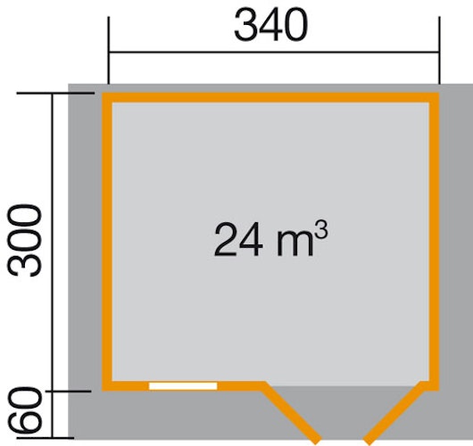 Weka Gartenhaus 109 mit Vordach (60 cm)