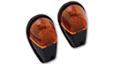 Vorschaubild HIGHSIDER smart Verkleidungsblinker Glühlampen Blinker Gehäuse Schwarz / Linse Orange (Paar), Vorn
