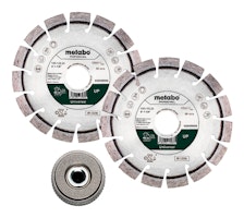 Metabo Set: 2xDiamanttrennscheibe 125x22,23mm"UP" + 1xQuickspannmutter M14