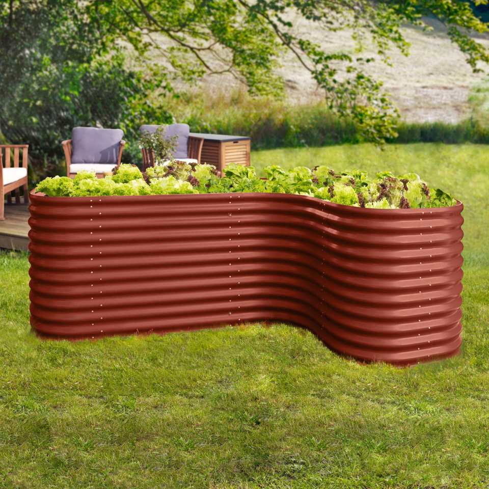 Vitavia Hochbeet ERWEITERUNG CURVE-ziegelrot