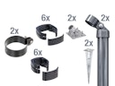 Vorschaubild Alberts® Zaunanschl.-Set f. WG,anth. kstb.,m.Einschlag-B.,f.Pfosten ⌀60 mm,f.Höhe 1530 mm 601935
