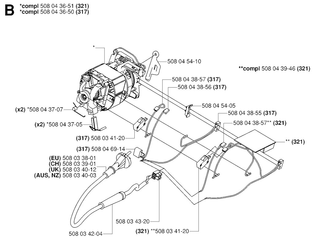Explosionszeichnung Ersatzteile