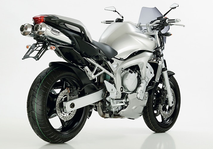 Hurric SLIP-ON Schalldämpfer Rac 1 Aluminium poliert für YAMAHA FZ6,FZ6 Fazer,FZ6 Fazer S2,FZ6 S2
