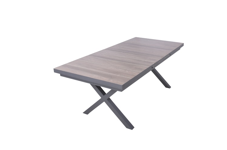 Garden Pleasure Ausziehtisch AMELIA 200/260 x 100 cm, Aluminium Anthrazit / Keramik Eiche-Optik