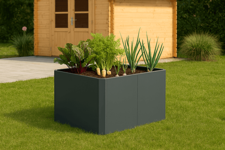 Premium Hochbeet aus Stahl anthrazit 120 x 80 x 75 cm