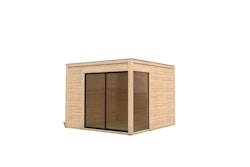 Karibu Design Gartenhaus Dice 1 mit Aluminium Schiebetür - 38mm-308 x 308 cm- naturbelassen