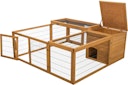 Vorschaubild Freilaufgehege mit Abdeckung, Holz, 150 × 53 × 150 cm, dunkelbraun
