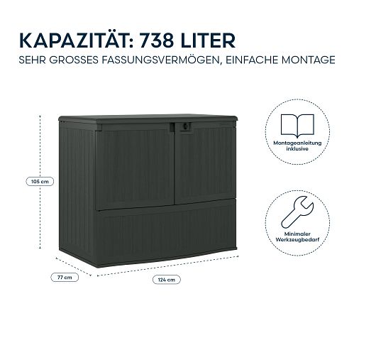 Suncast Kunststoff-Gartenschrank 738 L