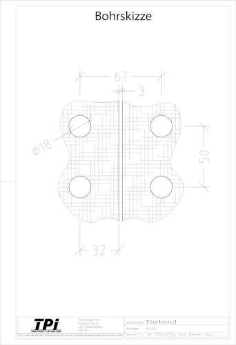 Infraworld Gewerbliches Doppel-Türband für 180° Einbau (1 Stück)