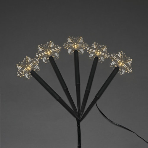 Konstsmide Weihnachtsbeleuchtung  LED Spiessleuchte mit 5 Schneeflocken