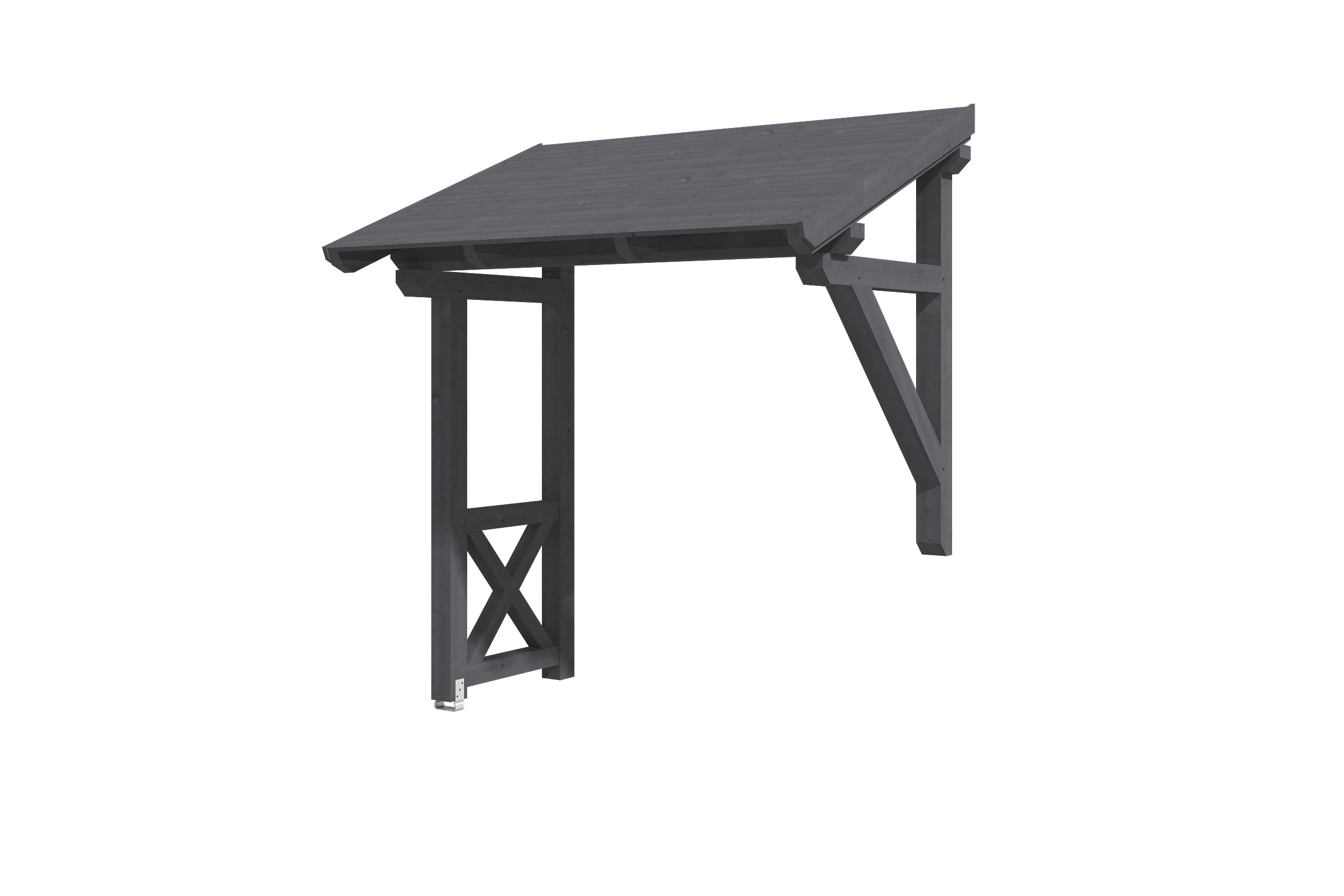 Skan Holz Pultdach Vordach Paderborn-Typ 3-grau