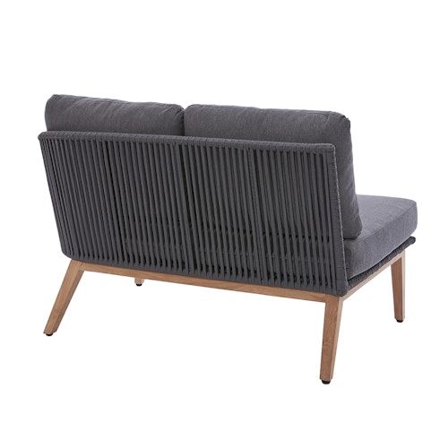 Diamond Garden Modullounge lange Ecke rechts PALMA, Premium Teak / Alu / Rope / Sunproof (100 % Polypropylen) - Auslaufartikel