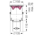 KESSEL 34102 - Kellerablauf 150 x 150 mm