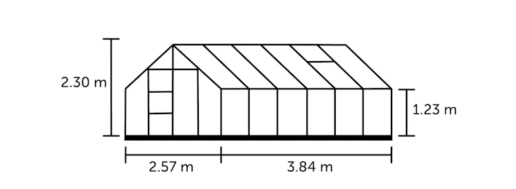 Halls Gewächshaus Universal SET inklusive Fundamentrahmen - 9,9 m²