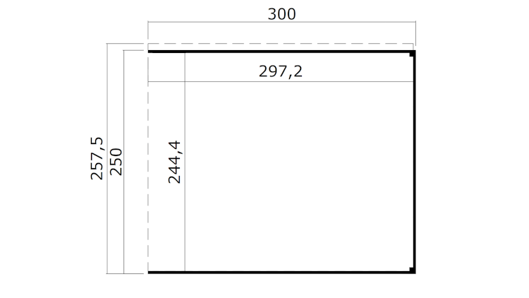 Weka Anbaudach für Gartenhaus Batu 3 - 150 oder 300 cm Breite