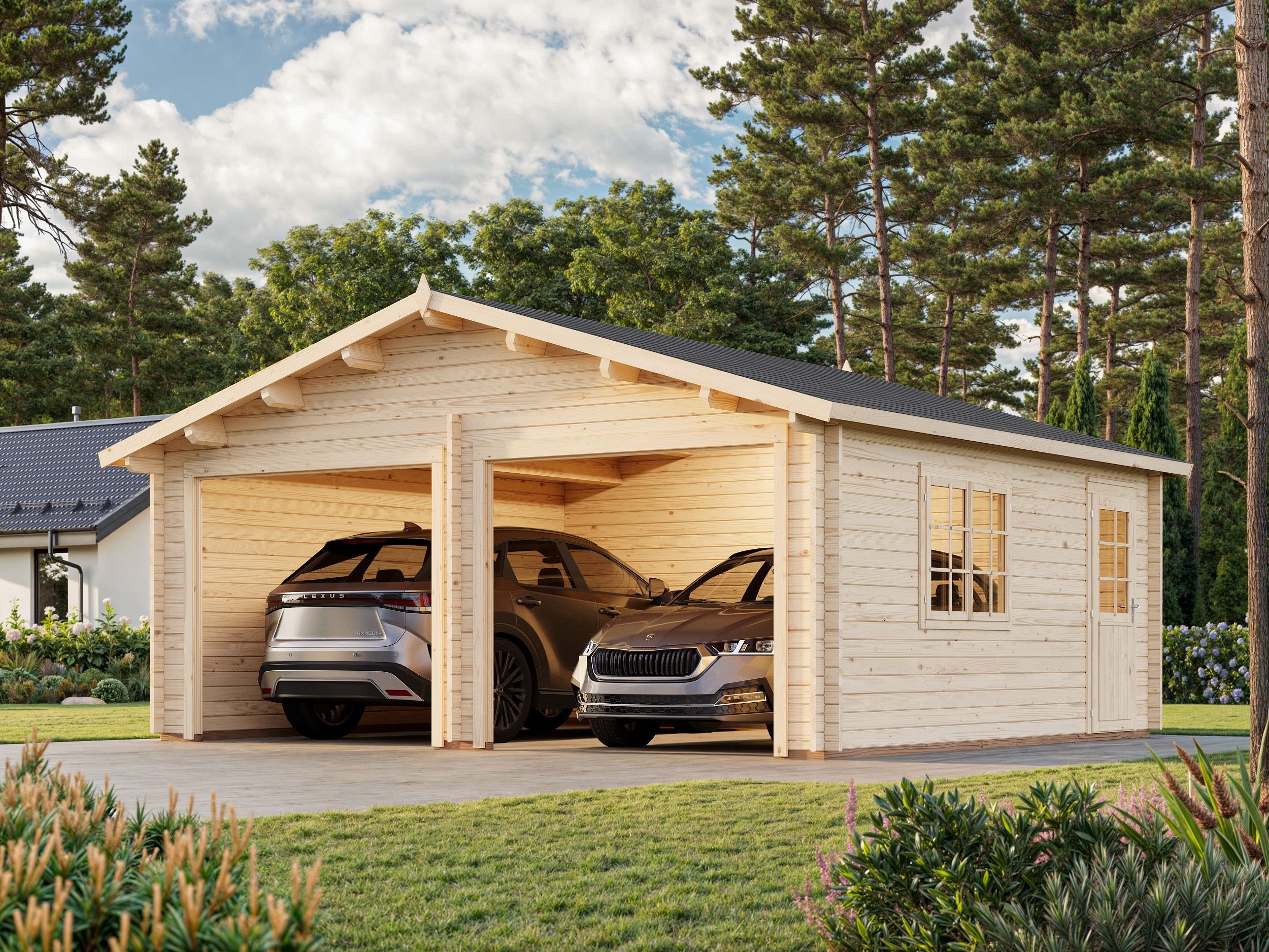 Palmako Garage Roger 28,4 m² - 44 mm - ohne Tore