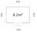 Vorschaubild Palmako Gartenhaus Stig 8,2 m²- 16 mm