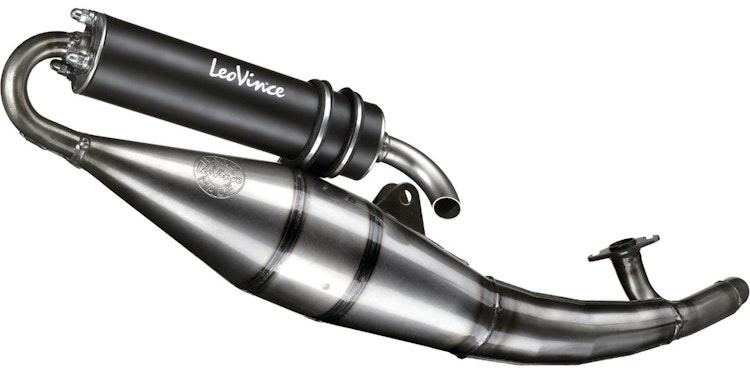 LeoVince Komplettanlage Aluminium Schwarz für PEUGEOT JET FORCE 50 TDSI/C.TECH 50 (flüssigkeitsgekühlt) i.e./LUDIX BLASTER 50 /SPEEDFIGHT 3 50