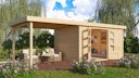 Vorschaubild Karibu Woodfeeling Gartenhaus Retola 2/3/4/5/6 inkl. Anbauschrank u. 280 cm Schleppdach