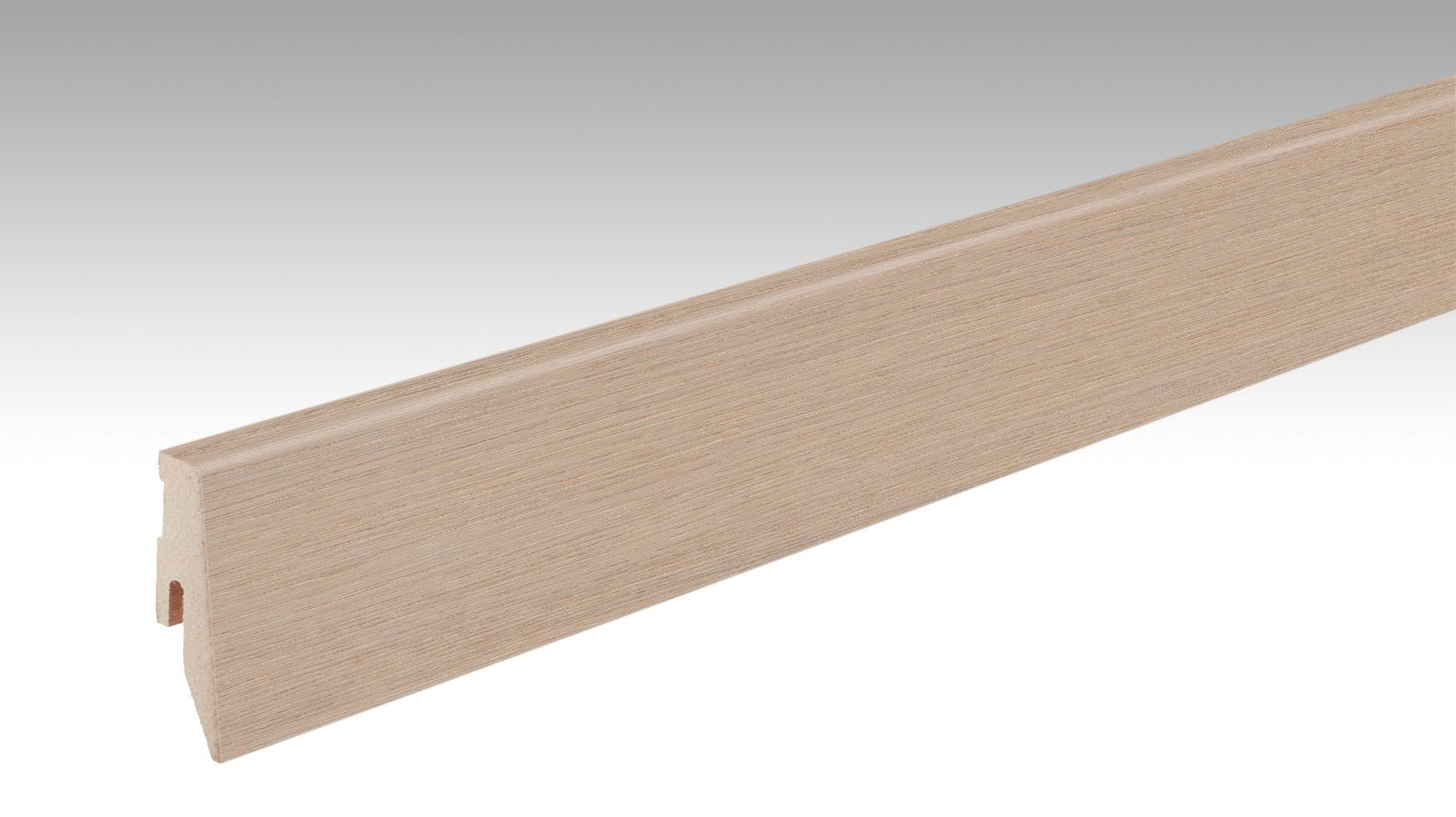 MEISTER Fußleiste Profil 3 PK Eiche cremeweiß 1154 für Parkettböden - 2380 x 60 x 20 mm
