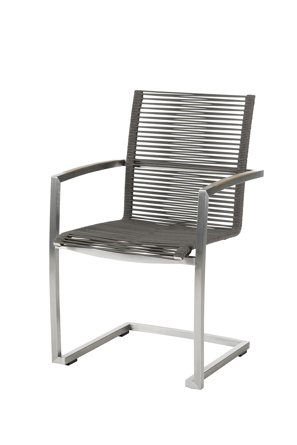 Diamond Garden Swingstuhl ATLANTA, Edelstahl / Rope Mocca / Teak-Armlehnen
