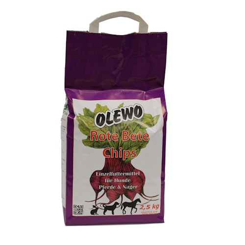 OLEWO Rote Beete Chips Zusatzfutter für Hunde, Nager & Pferde