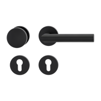 GRIFFWERK Wechselgarnitur LUCIA PROF Schraubtechnik GK3 Rosetten rund Knopf R2 Graphitschwarz R