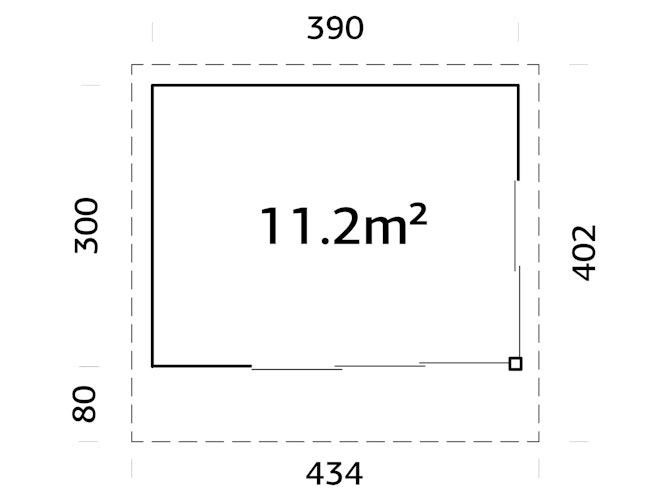 Palmako Gartenhaus Andrea 11,2 m² mit Schiebetür - 44 mm