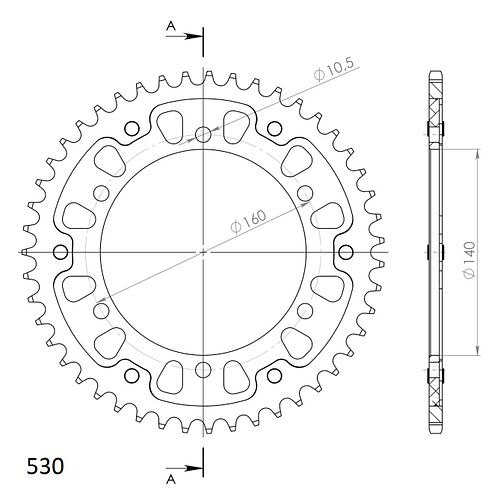 Supersprox Stealth-Kettenrad 530 47Z (Gold)