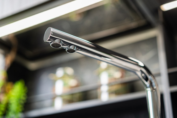 3 Wege Wasserhahn Küchenarmatur, BOD, mit 360° schwenkbarem L-Auslauf, Verchromt