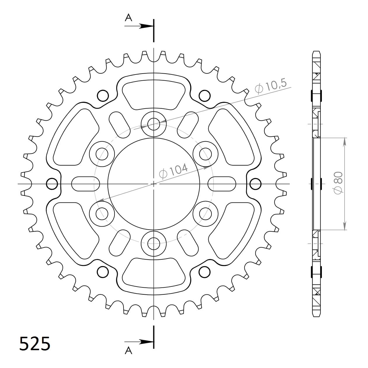 Supersprox Stealth-Kettenrad 525 44Z (Rot)