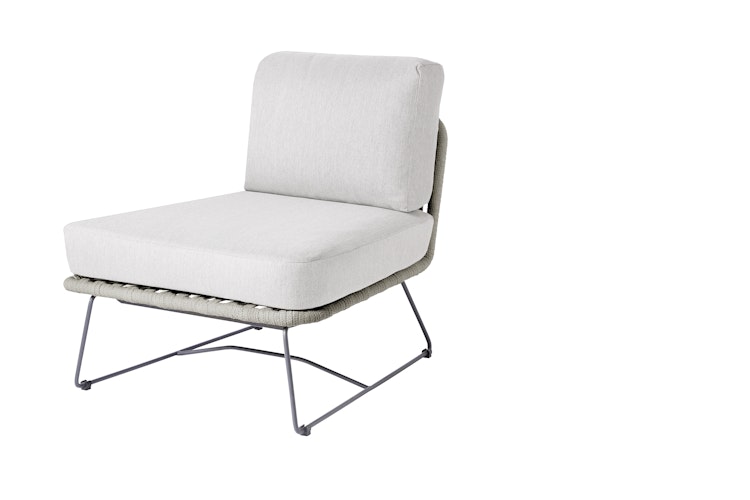 Diamond Garden Lounge Mittelmodul MILOS, Edelstahl Dunkelgrau / Rope / Sunproof (100 % Polypropylen)