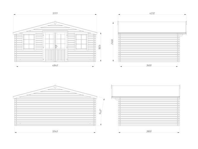 Palmako Gartenhaus Klara 17,0 m² - 28 mm